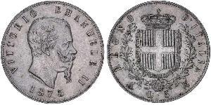 5 Lira 意大利王國 (1861-1946) 銀 维托里奥·埃马努埃莱二世