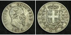 5 Lira 意大利王國 (1861-1946) 銀 维托里奥·埃马努埃莱二世