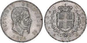 5 Lira 意大利王國 (1861-1946) 銀 维托里奥·埃马努埃莱二世