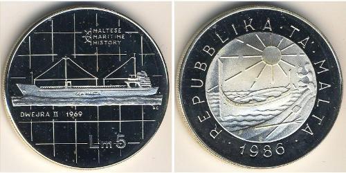 5 Lira 马耳他 (1964 - ) 銀 