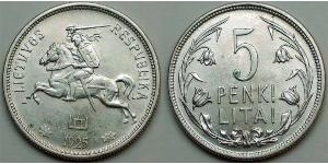 5 Litas Lituania (1991 - ) Argento 