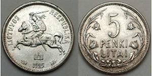 5 Litas Lituania (1991 - ) Argento 