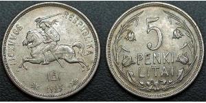 5 Litas Lituania (1991 - ) Argento 