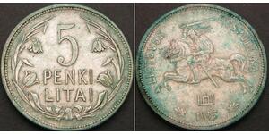 5 Litas Lithuania (1991 - ) Silver 