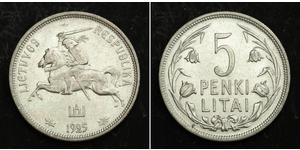 5 Litas Lithuania (1991 - ) Silver 