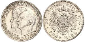 5 Mark Anhalt-Dessau (1603 -1863) Argent Frédéric II d