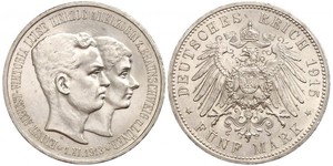 5 Mark Duché de Brunswick (1815 - 1918) Argent Ernest-Auguste III de Hanovre (1887 - 1953)
