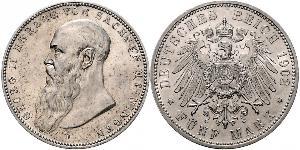 5 Mark Duché de Saxe-Meiningen (1680 - 1918) Argent Georges II de Saxe-Meiningen-Hildburghausen