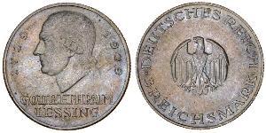 5 Mark Empire allemand (1871-1918) Argent Gotthold Ephraim Lessing