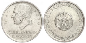 5 Mark Empire allemand (1871-1918) Argent Gotthold Ephraim Lessing