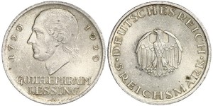 5 Mark Empire allemand (1871-1918) Argent Gotthold Ephraim Lessing