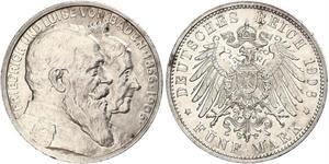5 Mark Empire allemand (1871-1918) / Grand-duché de Bade (1806-1918) Argent Frédéric Ier de Bade (1826-1907) (1826 - 1907)