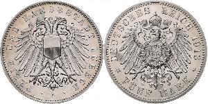 5 Mark Free City of Lübeck Argent 