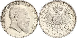 5 Mark Grand-duché de Bade (1806-1918) Argent Frédéric Ier de Bade (1826-1907) (1826 - 1907)