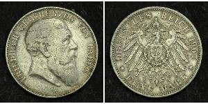 5 Mark Grand-duché de Bade (1806-1918) Argent Frédéric Ier de Bade (1826-1907) (1826 - 1907)