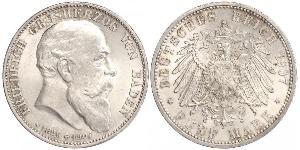 5 Mark Grand-duché de Bade (1806-1918) Argent Frédéric Ier de Bade (1826-1907) (1826 - 1907)