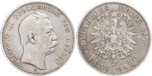 5 Mark Grand-duché de Hesse (1806 - 1918) Argent Louis III de Hesse