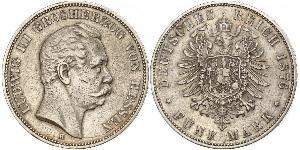5 Mark Grand-duché de Hesse (1806 - 1918) Argent Louis III de Hesse