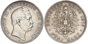 5 Mark Grand-duché de Hesse (1806 - 1918) Argent Louis III de Hesse