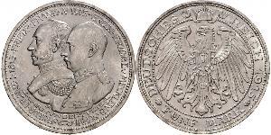 5 Mark Grand-duché de Mecklembourg-Schwerin (1352-1918) Argent Frederick Francis IV, Grand Duke of Mecklenburg (1882 - 1945)
