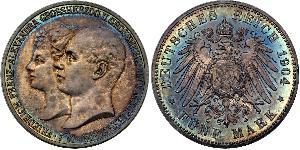 5 Mark Grand-duché de Mecklembourg-Schwerin (1352-1918) Argent Frederick Francis IV, Grand Duke of Mecklenburg (1882 - 1945)