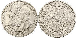 5 Mark Grand-duché de Mecklembourg-Schwerin (1352-1918) Argent Frederick Francis IV, Grand Duke of Mecklenburg (1882 - 1945)