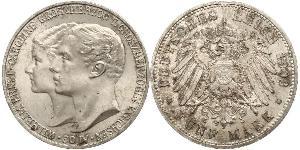5 Mark Grand-duché de Saxe-Weimar-Eisenach (1809 - 1918) Argent Guillaume-Ernest de Saxe-Weimar-Eisenach