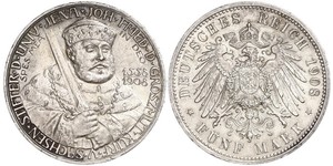 5 Mark Grand-duché de Saxe-Weimar-Eisenach (1809 - 1918) Argent 