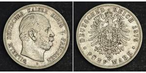 5 Mark Royaume de Prusse (1701-1918) Argent Wilhelm I, German Emperor (1797-1888)