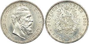 5 Mark Royaume de Prusse (1701-1918) Argent Frédéric III (Empire allemand) (1831-1888)