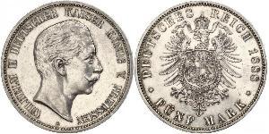 5 Mark Royaume de Prusse (1701-1918) Argent Wilhelm II, German Emperor (1859-1941)