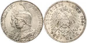5 Mark Royaume de Prusse (1701-1918) Argent Wilhelm II, German Emperor (1859-1941)