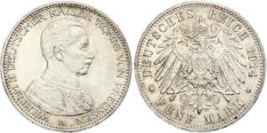 5 Mark Royaume de Prusse (1701-1918) Argent Wilhelm II, German Emperor (1859-1941)