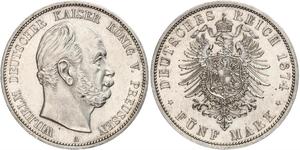 5 Mark Royaume de Prusse (1701-1918) Argent Wilhelm I, German Emperor (1797-1888)