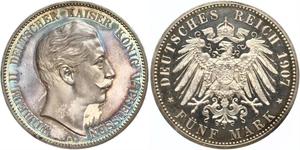 5 Mark Royaume de Prusse (1701-1918) Argent Wilhelm II, German Emperor (1859-1941)