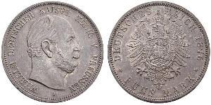 5 Mark Royaume de Prusse (1701-1918) Argent Wilhelm I, German Emperor (1797-1888)