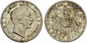 5 Mark Royaume de Prusse (1701-1918) Argent Wilhelm II, German Emperor (1859-1941)