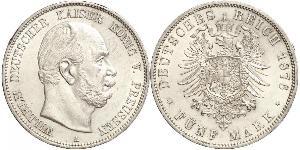 5 Mark Royaume de Prusse (1701-1918) Argent Wilhelm I, German Emperor (1797-1888)