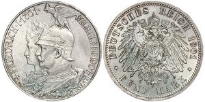 5 Mark Royaume de Prusse (1701-1918) Argent Wilhelm II, German Emperor (1859-1941)