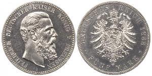 5 Mark Royaume de Prusse (1701-1918) Argent Frédéric III (Empire allemand) (1831-1888)