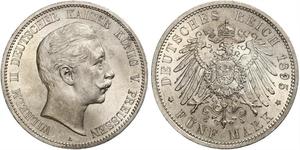 5 Mark Royaume de Prusse (1701-1918) Argent Wilhelm II, German Emperor (1859-1941)