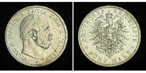 5 Mark Royaume de Prusse (1701-1918) Argent Wilhelm I, German Emperor (1797-1888)