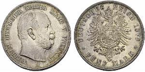 5 Mark Royaume de Prusse (1701-1918) Argent Wilhelm I, German Emperor (1797-1888)
