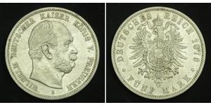 5 Mark Royaume de Prusse (1701-1918) Argent Wilhelm I, German Emperor (1797-1888)
