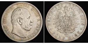 5 Mark Royaume de Prusse (1701-1918) Argent Wilhelm I, German Emperor (1797-1888)