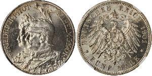 5 Mark Royaume de Prusse (1701-1918) Argent Wilhelm II, German Emperor (1859-1941)