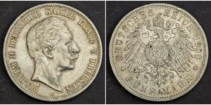 5 Mark Royaume de Prusse (1701-1918) Argent Wilhelm II, German Emperor (1859-1941)