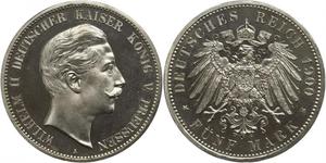 5 Mark Royaume de Prusse (1701-1918) Argent Wilhelm II, German Emperor (1859-1941)
