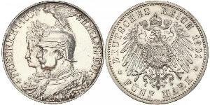 5 Mark Royaume de Prusse (1701-1918) Argent Wilhelm II, German Emperor (1859-1941)