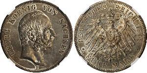 5 Mark Royaume de Saxe (1806 - 1918) Argent Georges Ier de Saxe